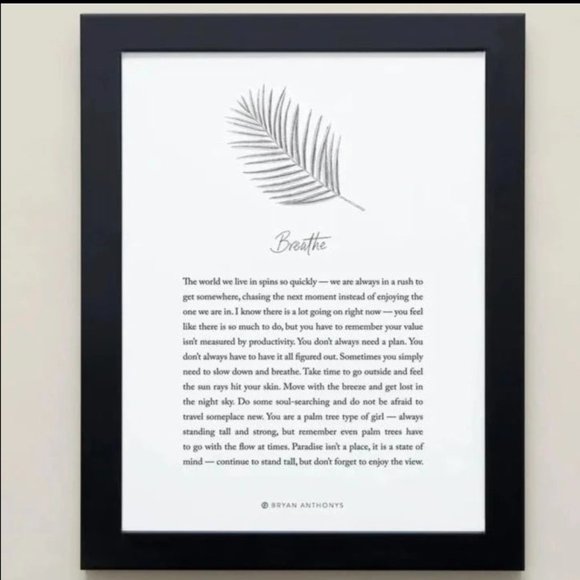 Bryan Anthonys - Breathe Illustration With Meaning 5x7 Framed Print - Black - Picture 1 of 2